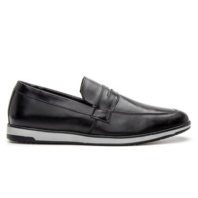 Loafer Masculino Esporte Fino em Couro Preto - Topfran Sapatos Sociais