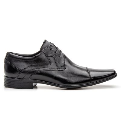 Sapato Social Masculino em Couro Bico Fino Cadarço Preto - Topfran Sapatos Sociais