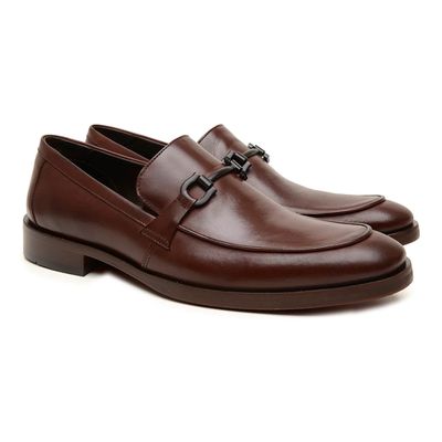 Sapato Social Mocassim Loafer Bridão Preto Couro L... - Torani Calçados