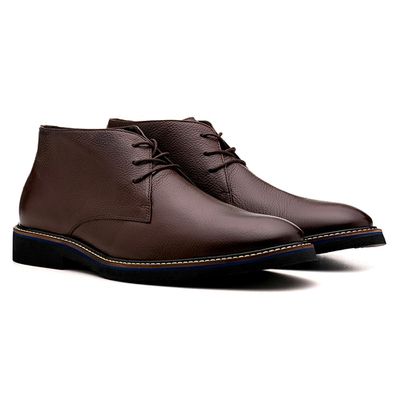 Bota Casual Masculina Couro Marrom Cano Baixo - Torani Calçados