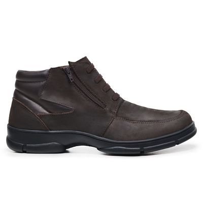 Bota Ortopédica Masculino em Couro Legítimo com Zí... - Torani Calçados