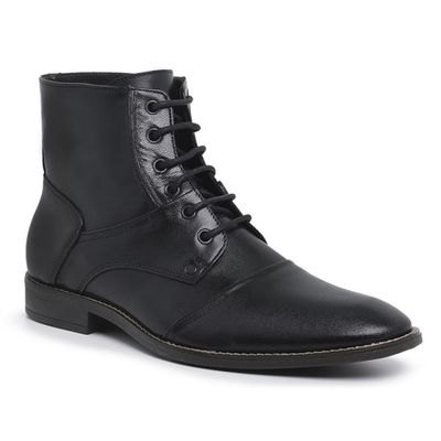 Bota Preta Masculina Cano Curto em Couro Legítimo - Torani Calçados