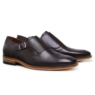 Sapato Social Monk Strap em Couro Legítimo Marrom ... - Torani Calçados