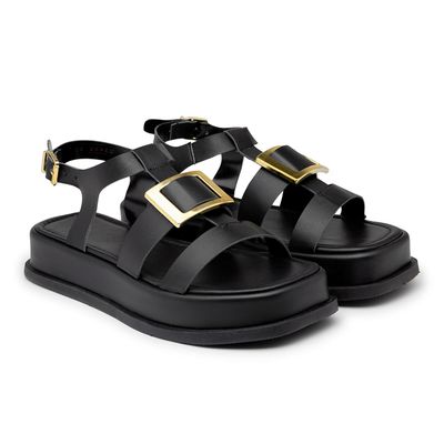 Sandália Feminina Papete Cor Preta - Torani Calçados