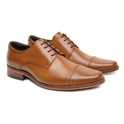 Sapato Casual com Cadarço Derby Caramelo Sola de C... - Torani Calçados