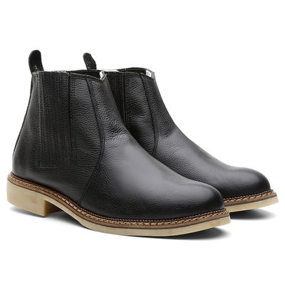 Botina Tradicional Floater Preto - Forrada em Cour - TURUNA BOOTS