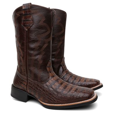 Bota Texana Jacaré Café - TURUNA BOOTS