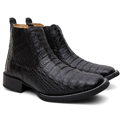 Bota Cano Curto Turuna Jacaré PRETO ANATOMIC - TURUNA BOOTS