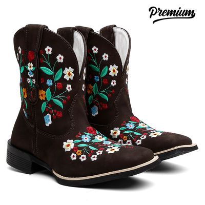 Bota Texana Feminina Charm Floral - TURUNA BOOTS