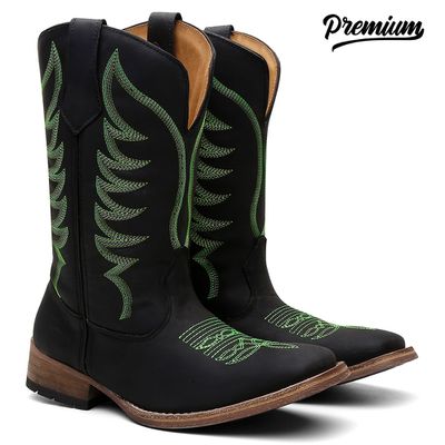 Bota Texana Masculina Black Green - TURUNA BOOTS