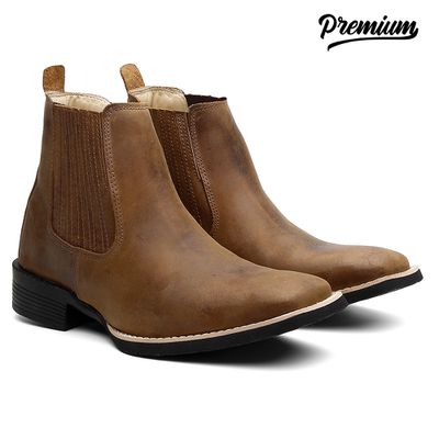 Bota Texana Cano Curto Fóssil Avelã - TURUNA BOOTS