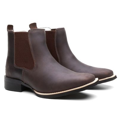 Bota Texana Cano Curto Fóssil Café - TURUNA BOOTS