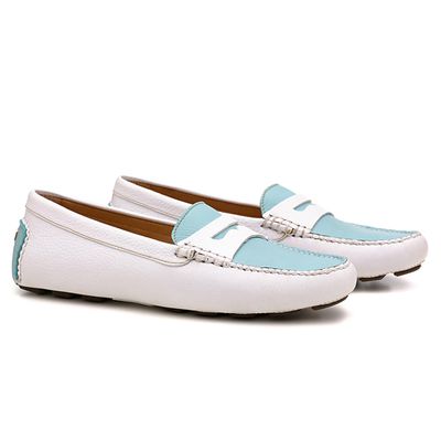 Mocassim Driver Feminino White Blue VW199
