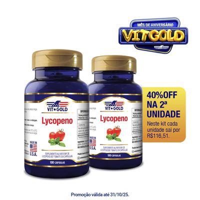 Licopeno Vitgold Kit 2x 100 cápsulas