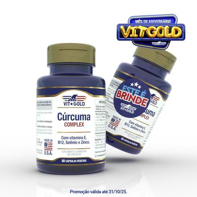 Cúrcuma Complex Vitgold Kit 2x 60 cápsulas vegetais.
