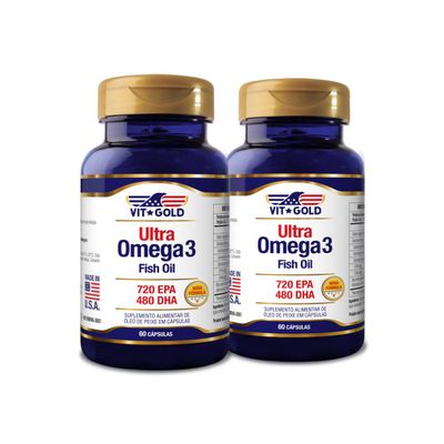 Ultra Ômega3 720 EPA/480 DHA Vitgold Kit 2x 60 cápsulas