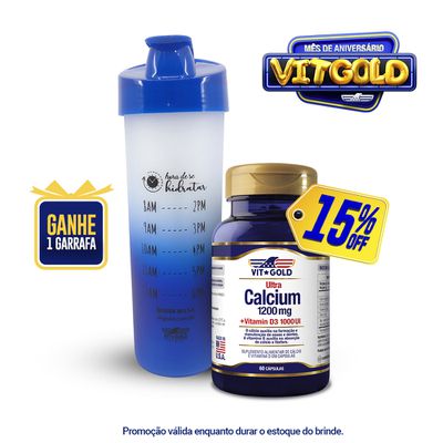 Ultra Cálcio 1200mg + Vitamina D3 1000UI Vitgold 60 cáps.