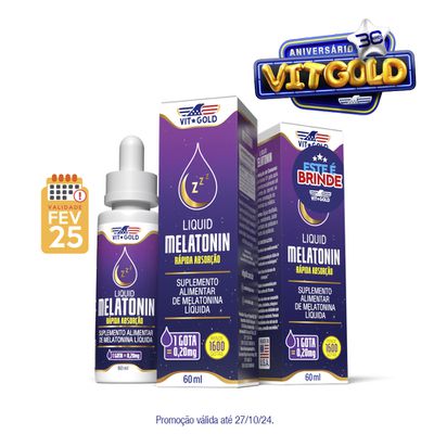 Melatonina em gotas Vitgold Kit 2x 60 ml