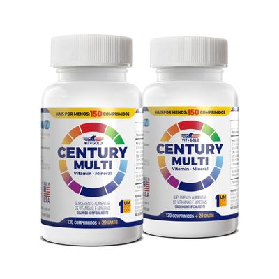 Multivitamínico Century Multi Vitgold Kit 2x130 + 20 comp.