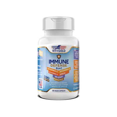Multivitamínico Immune Defense com Própolis Vitgold 60 caps.