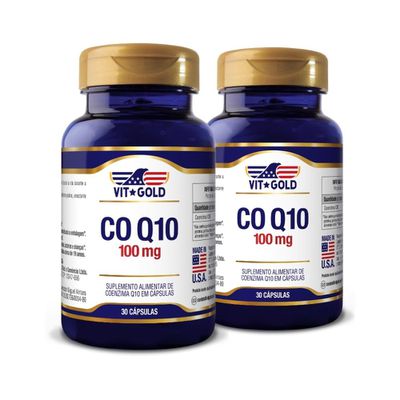 CoQ10 Coenzima 100mg Vitgold KIT 2x 30 cápsulas