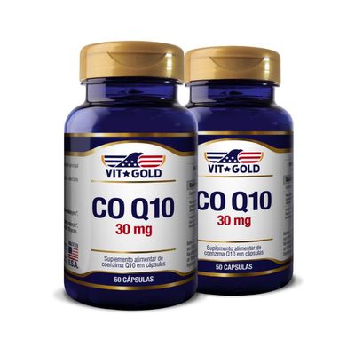 CoQ10 Coenzima Q10 30mg Kit 2x Vitgold 50 cápsulas 