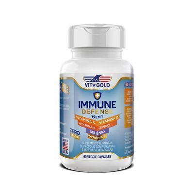 Multivitamínico Immune Defense com Própolis Vitgold 60 caps.