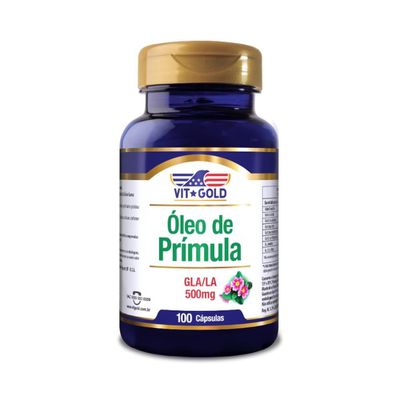 Óleo de Prímula GLA/LA 500 mg Vitgold 100 cápsulas