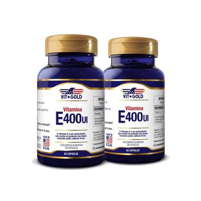 Vitamina E 400 UI Vitgold Kit 2x 60 Cápsulas