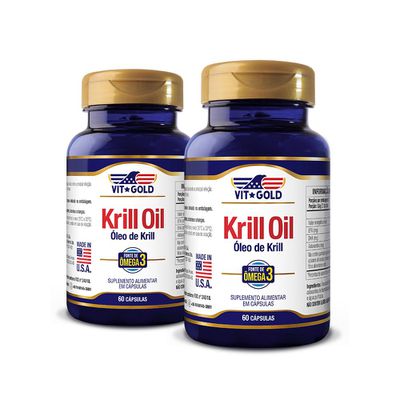 Óleo de Krill 1000 mg Vitgold Kit 2x 60 cápsulas