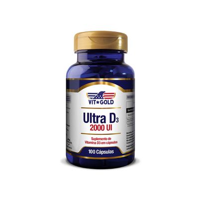 Vitamina Ultra D3 2000UI Vitgold 100 cápsulas 