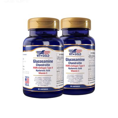 Glucosamina, Condroitina, Colágeno Vitgold Kit 2x 60 comp.