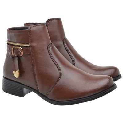 Bota Feminina Daya 2 Cano Medio Solado Borracha - 922 Café (0100) - ZAFO