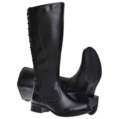 Bota Feminina Montaria Hana Sintetico Ecologico Solado Borracha - 912 Preto (0100) - ZAFO