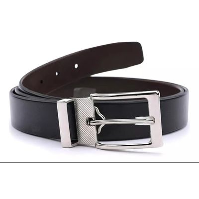 Cinto Couro Sintético Dupla Face Café- Preto Fivela Removível 120 cm - 913 Café- Preto (0100) - ZAFO