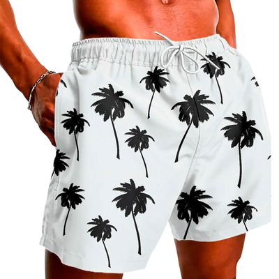 Short Masculino Moda Praia Belga Estampado - 401 Branco (0100) - ZAFO