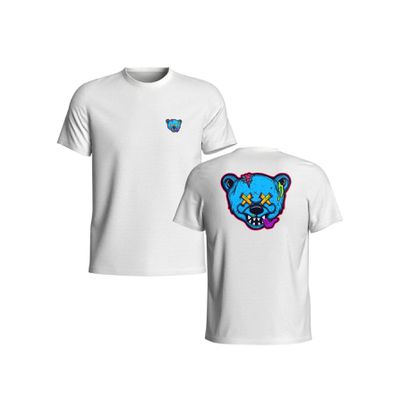 Camiseta Masculina Confort Gham Estampa Urso - 901 Branca (0100) - ZAFO