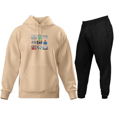 Conjunto Moleton + Calça Masculino Jhump - 601 Blusa Bege - Calça Preto (0100) - ZAFO