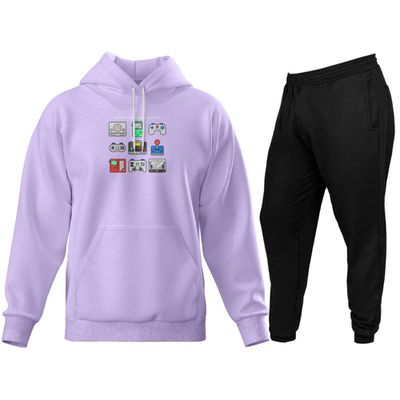 Conjunto Moleton + Calça Masculino Jhump - 601 Blusa Lilás - Calça Preto (0100) - ZAFO