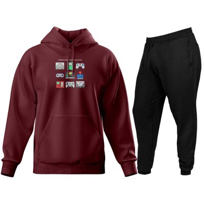 Conjunto Moleton + Calça Masculino Jhump - 601 Blusa Bordô - Calça Preto (0100) - ZAFO