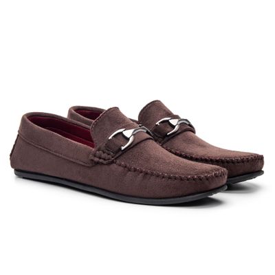 Mocassim Camurça Sintética Fivela - 1917 Café (0100) - ZAFO
