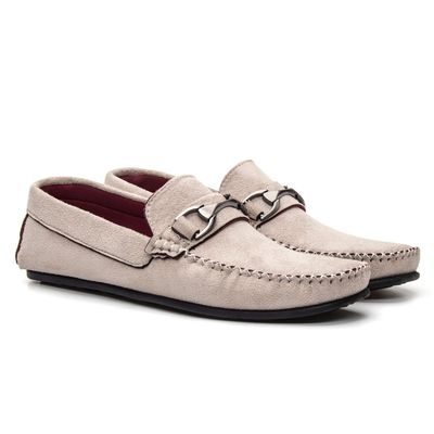 Mocassim Camurça Sintética Fivela - 1917 Off White (0100) - ZAFO