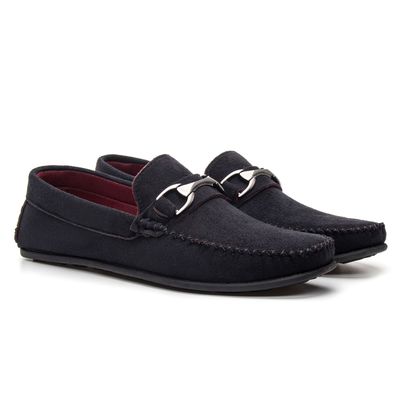 Mocassim Camurça Sintética Fivela - 1917 Preto (0100) - ZAFO