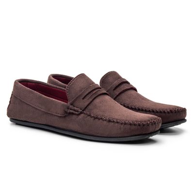 Mocassim Camurca Sintetica Sem Fivela - 1916 Café (0100) - ZAFO