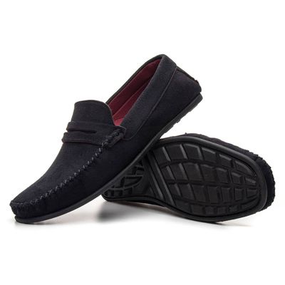 Mocassim Camurca Sintetica Sem Fivela - 1916 Preto (0100) - ZAFO