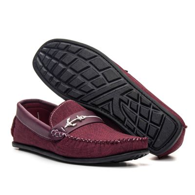 Mocassim Jeans Fivela Borracha Ecco - 1915 Vinho Bordô (0100) - ZAFO