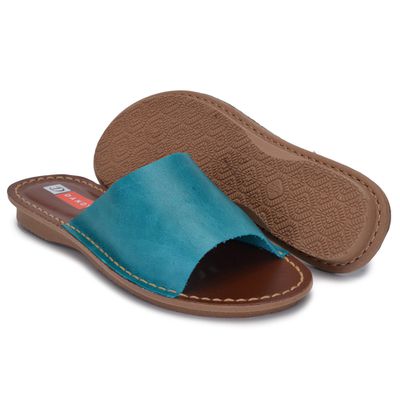 Sandalia Feminina Couro Flip C... - ZAFO
