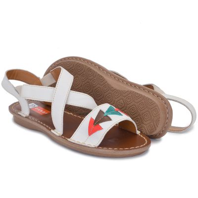 Sandalia Feminino Couro Sol Fl... - ZAFO