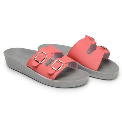 Sandalia Feminina Pluf Espuma Ortopédica 2 Fivelas Solado P.U. - 600 Cor Rosa - ZAFO