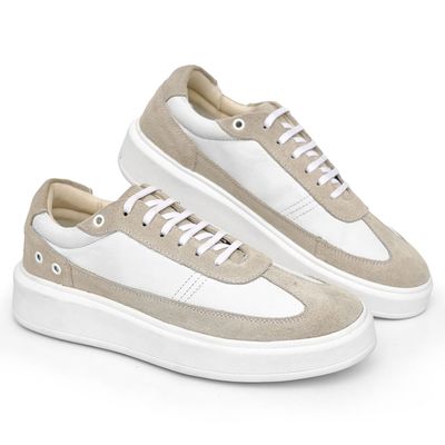 Sapato Masculino Fly Nobuck Milan 2 - 1930 Branco Areia - ZAFO